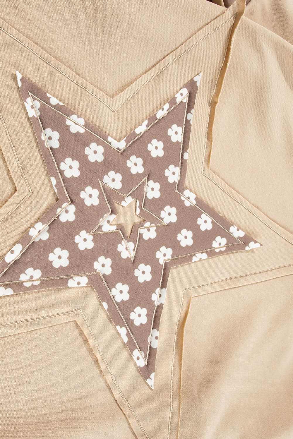 Apricot floral star patch hoodie - Love Salve